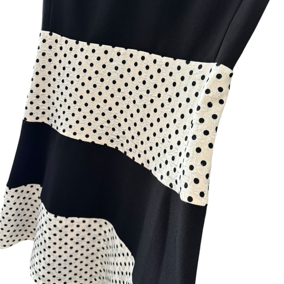 Karl Lagerfeld (size 8) Black and White Polka Dot Midi Dress - Picture 7 of 8